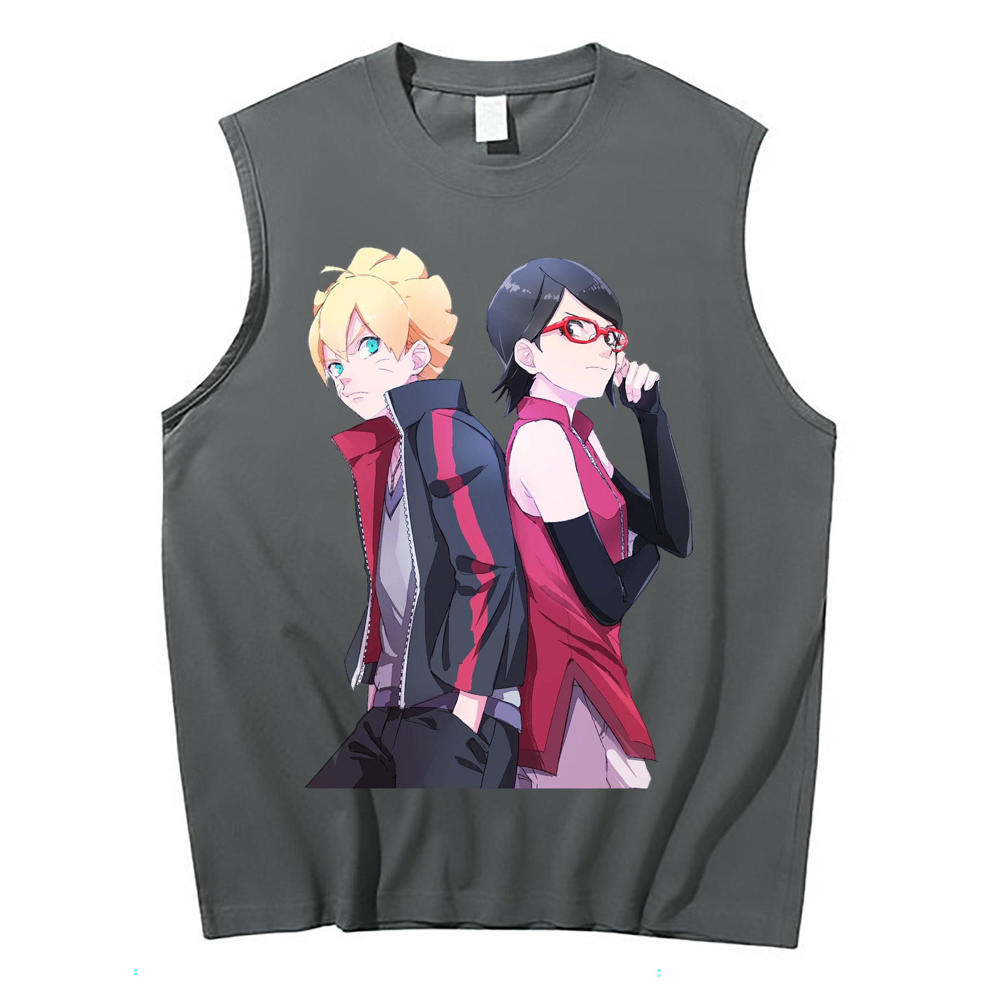 （画像用） NARUTO -ナルト- うちは サラダ Uchiha Sarada コットン100％タンクトップ（フロントプリント）